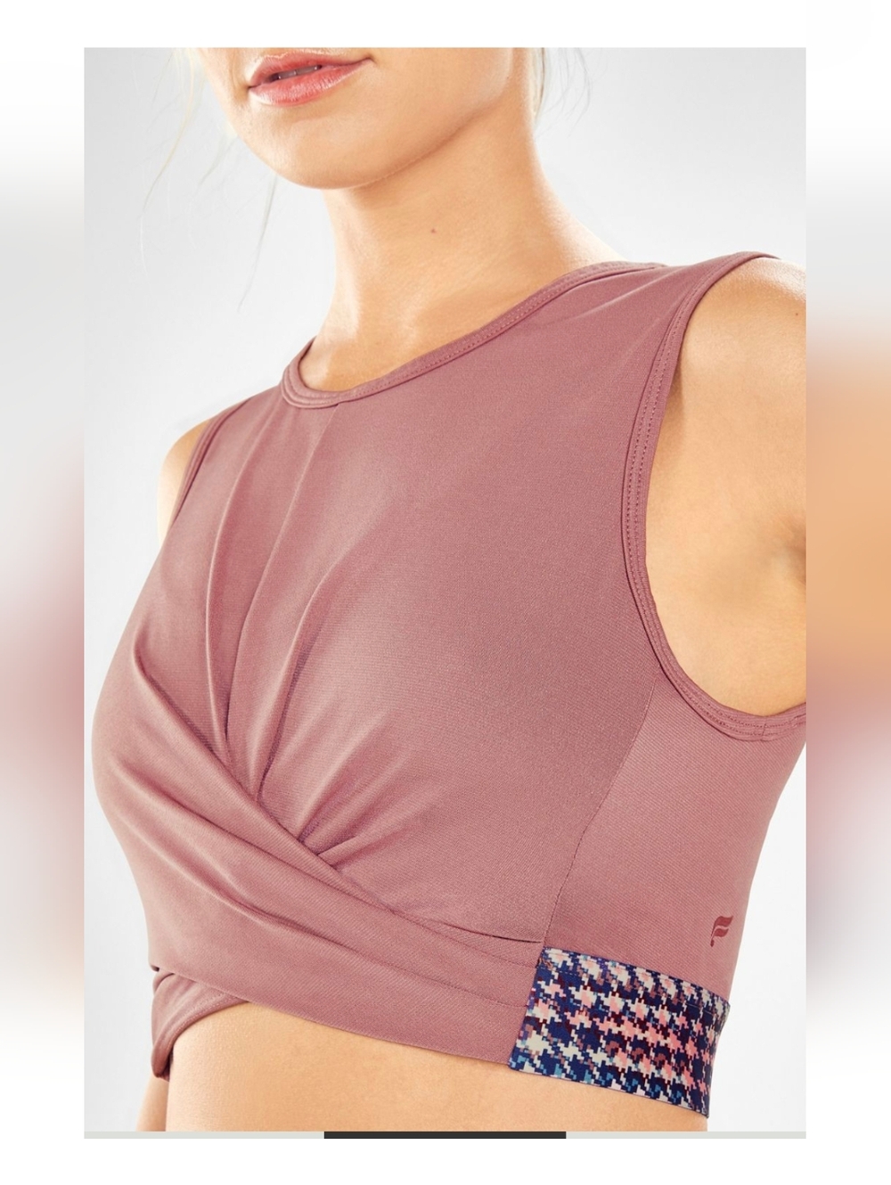 Sleeveless Mauve Crop Top with Elastic Hem